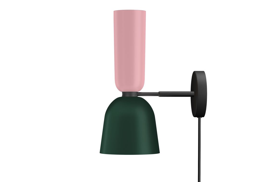 Alphabeta Wall Light + Cable, Light Pink / Black Green, Art. no. 20425 (image 1)