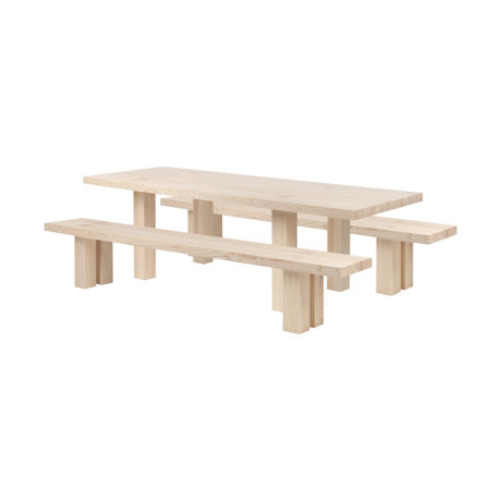 Max Table + Benches 250 cm / 98.4 in, Ash