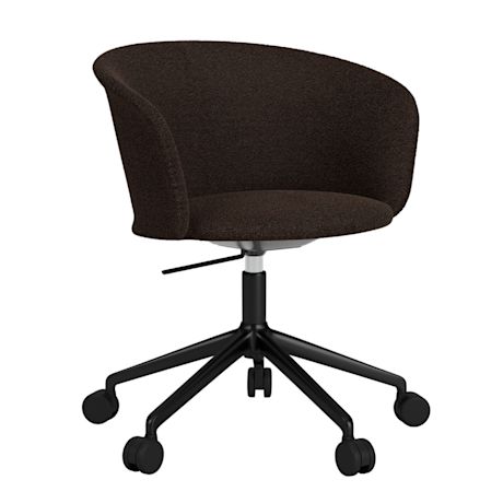 Kendo Swivel Chair 5-star Castors, Rosewood / Black