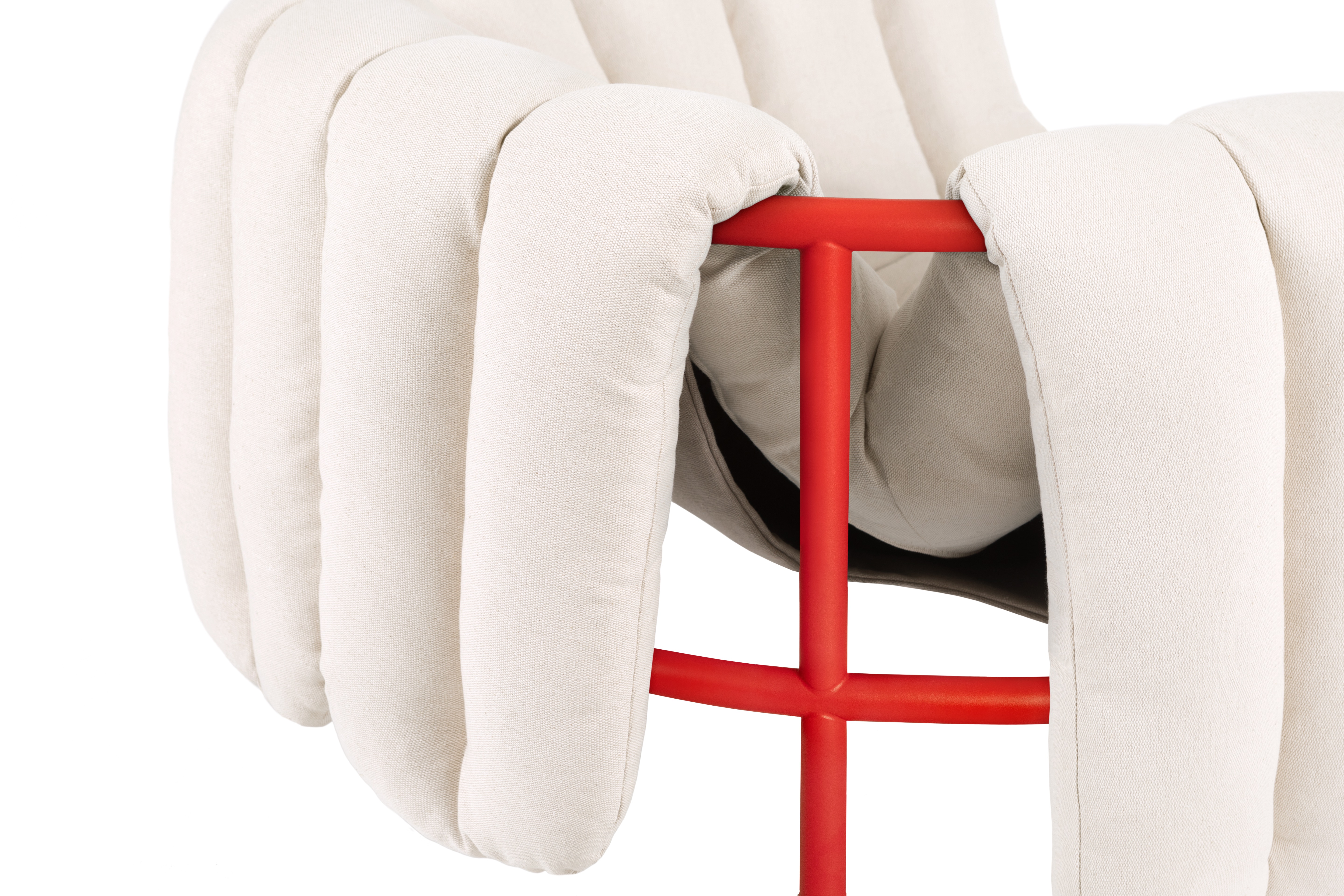 Puffy Lounge Chair, Natural / Traffic Red (UK), Art. no. 20700 (image 2)