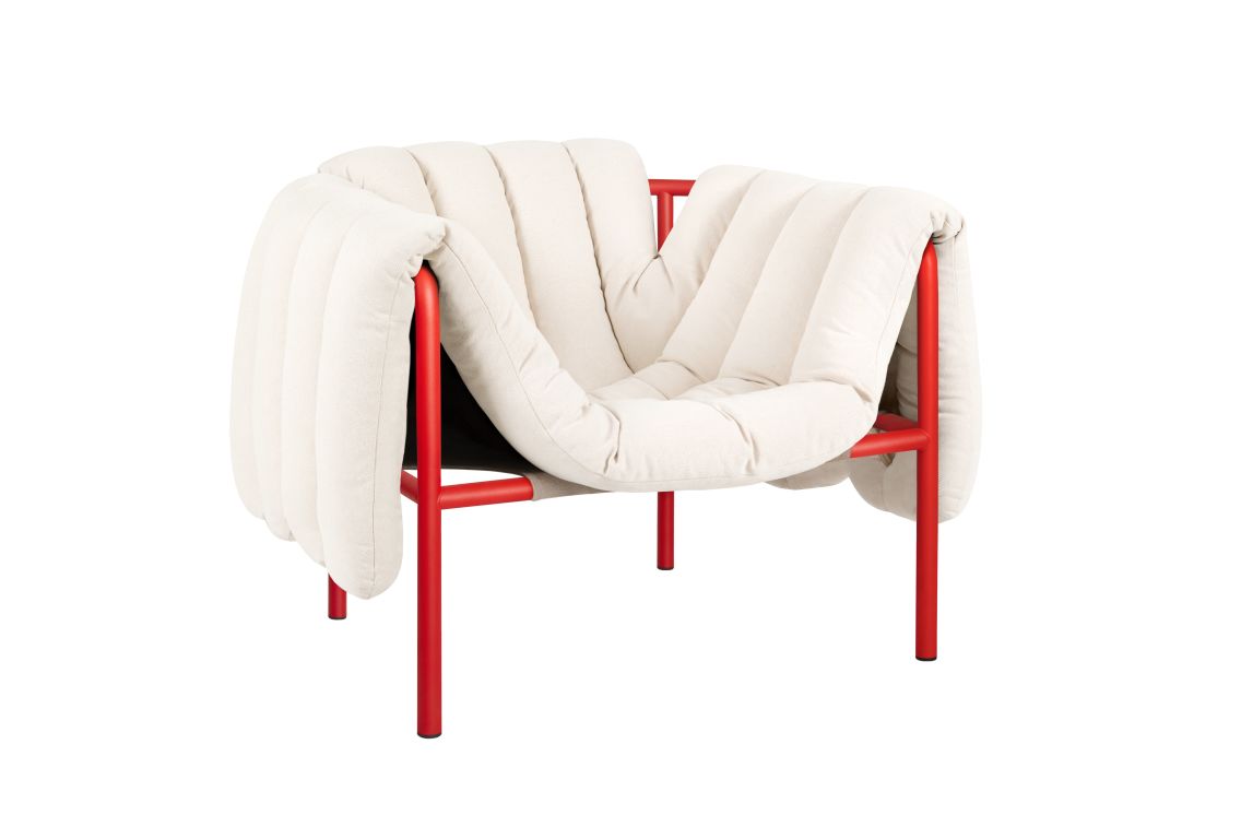Puffy Lounge Chair, Natural / Traffic Red, Art. no. 20476 (image 1)