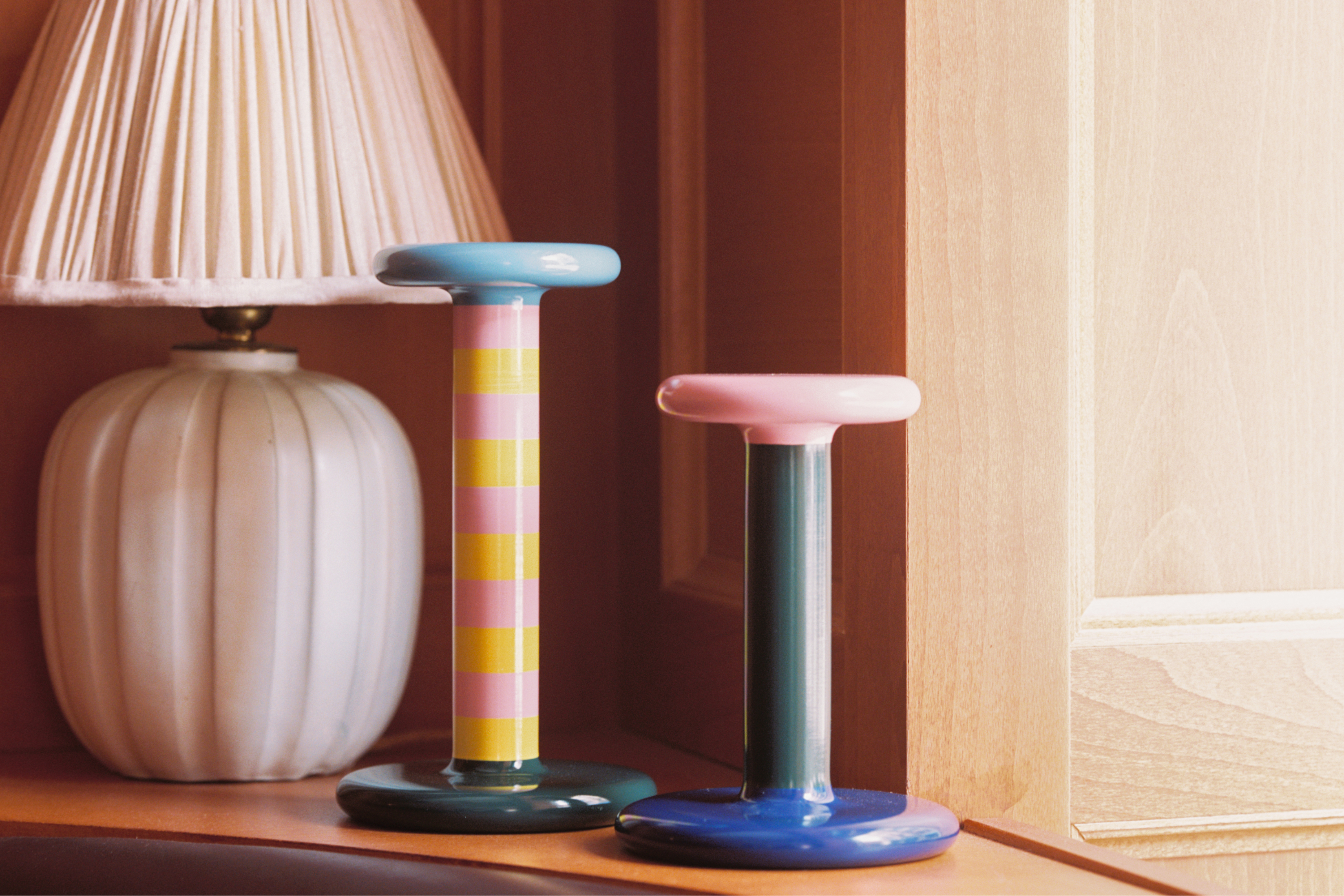 Pesa Candle Holder Low, Pink / Green, Art. no. 31023 (image 6)