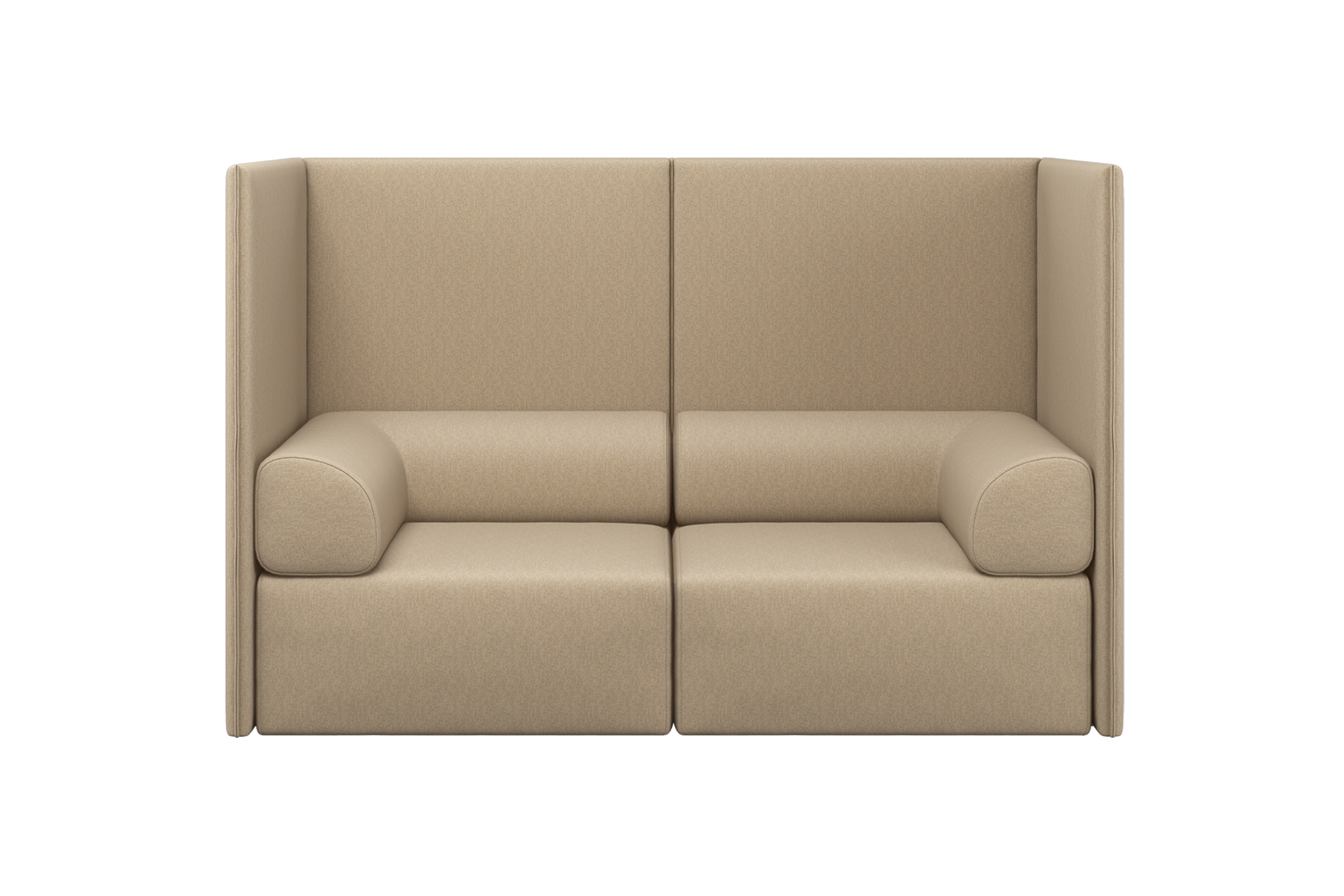 Palo Block 2-seater Sofa High Back with Armrests, Beige (UK), Art. no. 20739 (image 1)