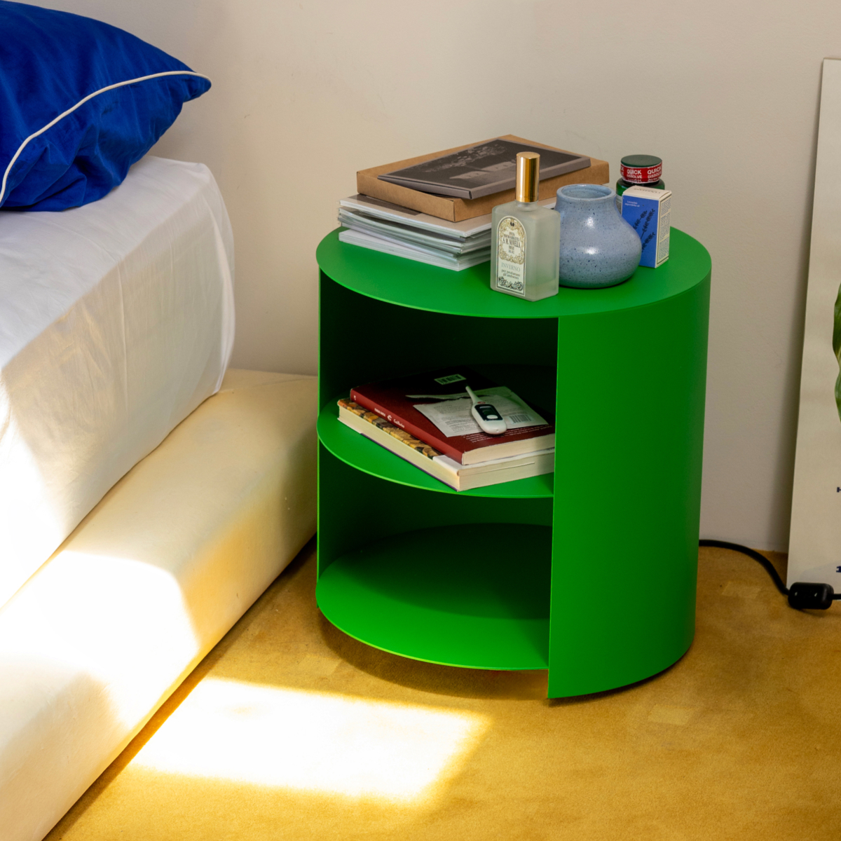 Hide Side Table, Pure Green Textured