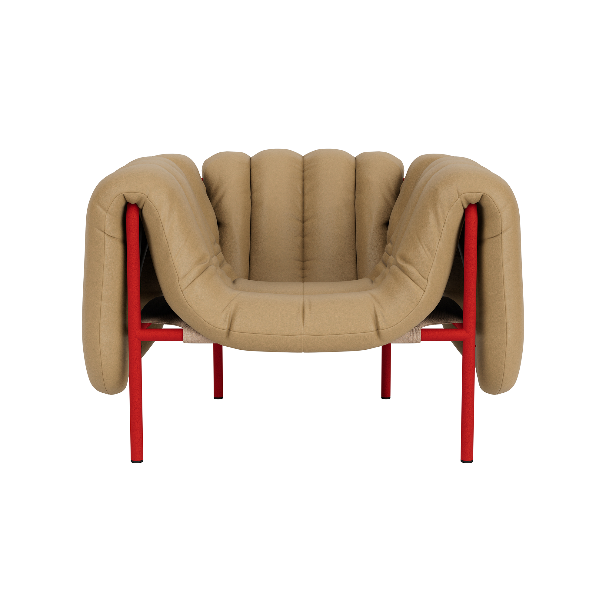 Puffy Lounge Chair, Elmosoft Leather 03009 / Traffic Red, Art. no. 90107 (image 2)