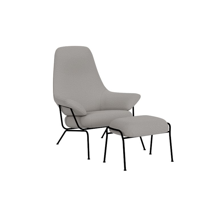 Hai Lounge Chair + Ottoman, Cura 60112/Black, Art. no. 31959 (image 1)