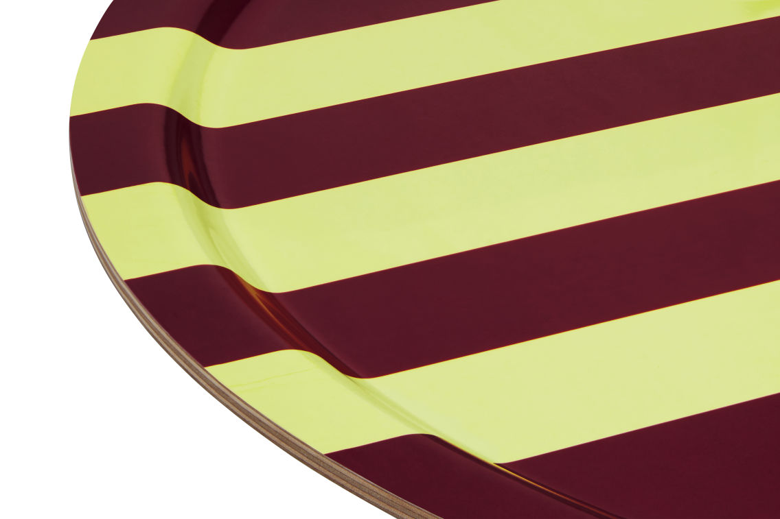 Stripe Tray Large, Butter / Burgundy, Art. no. 31052 (image 2)