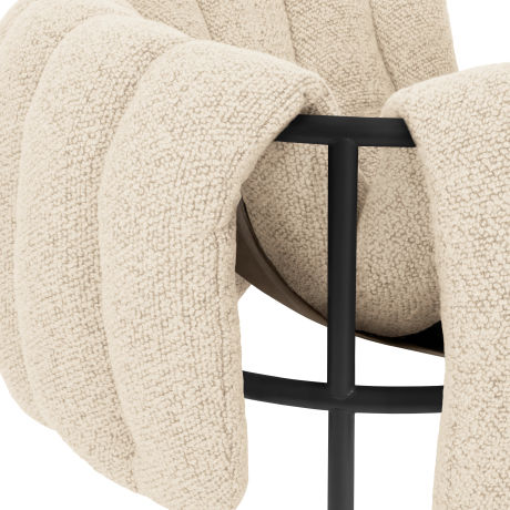 Puffy Lounge Chair, Eggshell / Black Grey