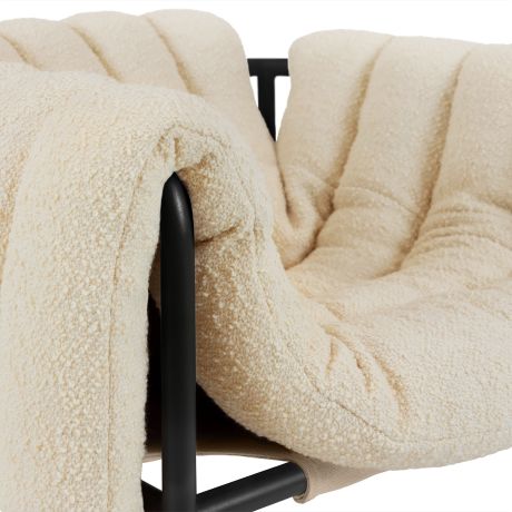 Puffy Lounge Chair, Eggshell / Black Grey