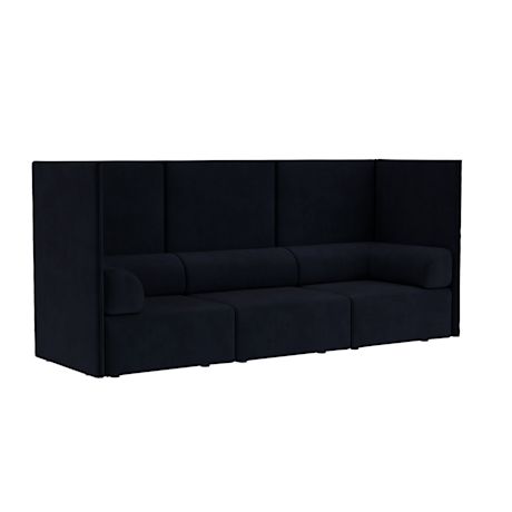 Palo Block 3-seater Sofa High Back with Armrests, Velluto Coex VL30