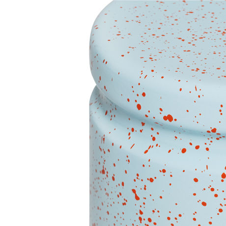 Last Stool, Light Blue / Orange Red Splatter