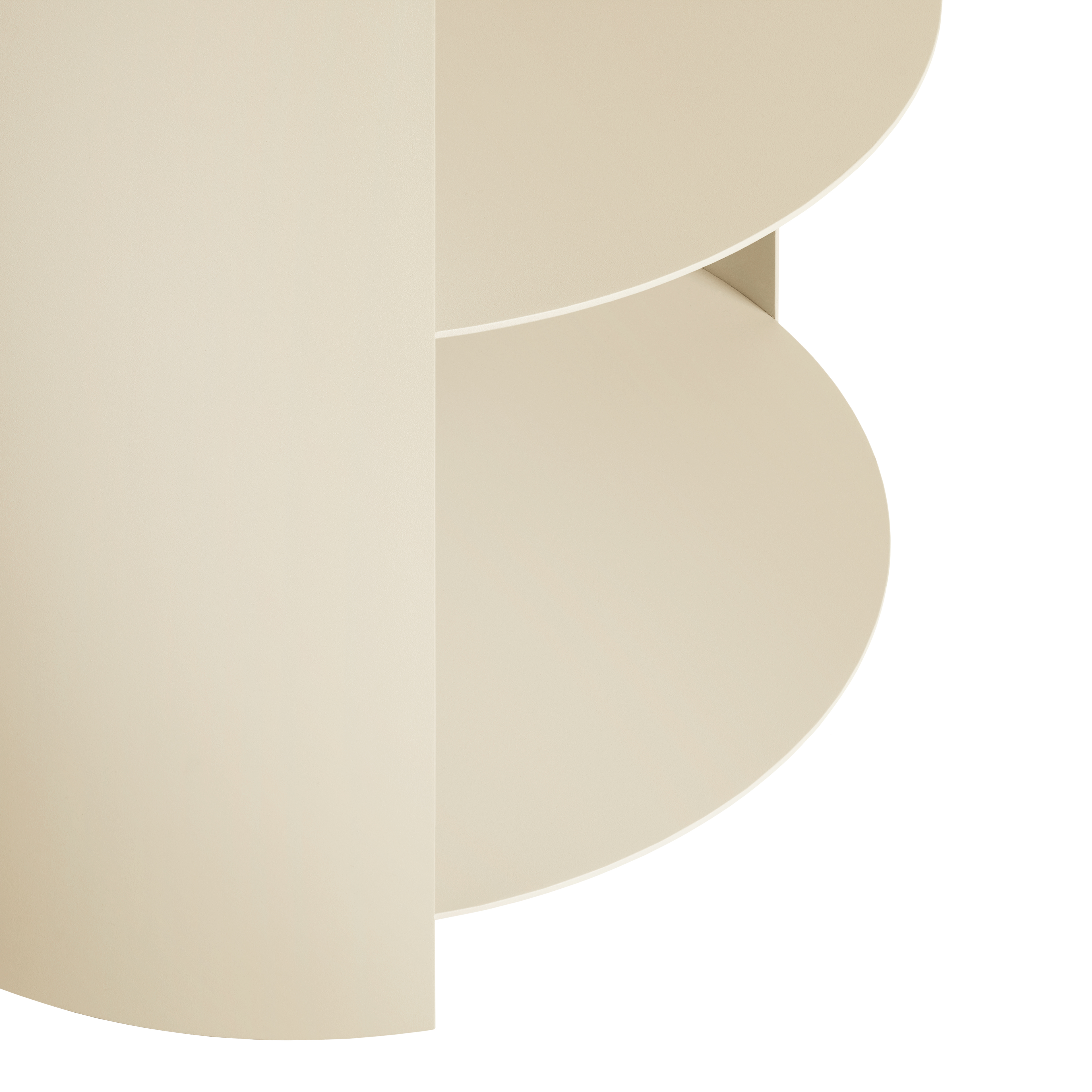 Hide Side Table, Light Ivory Textured