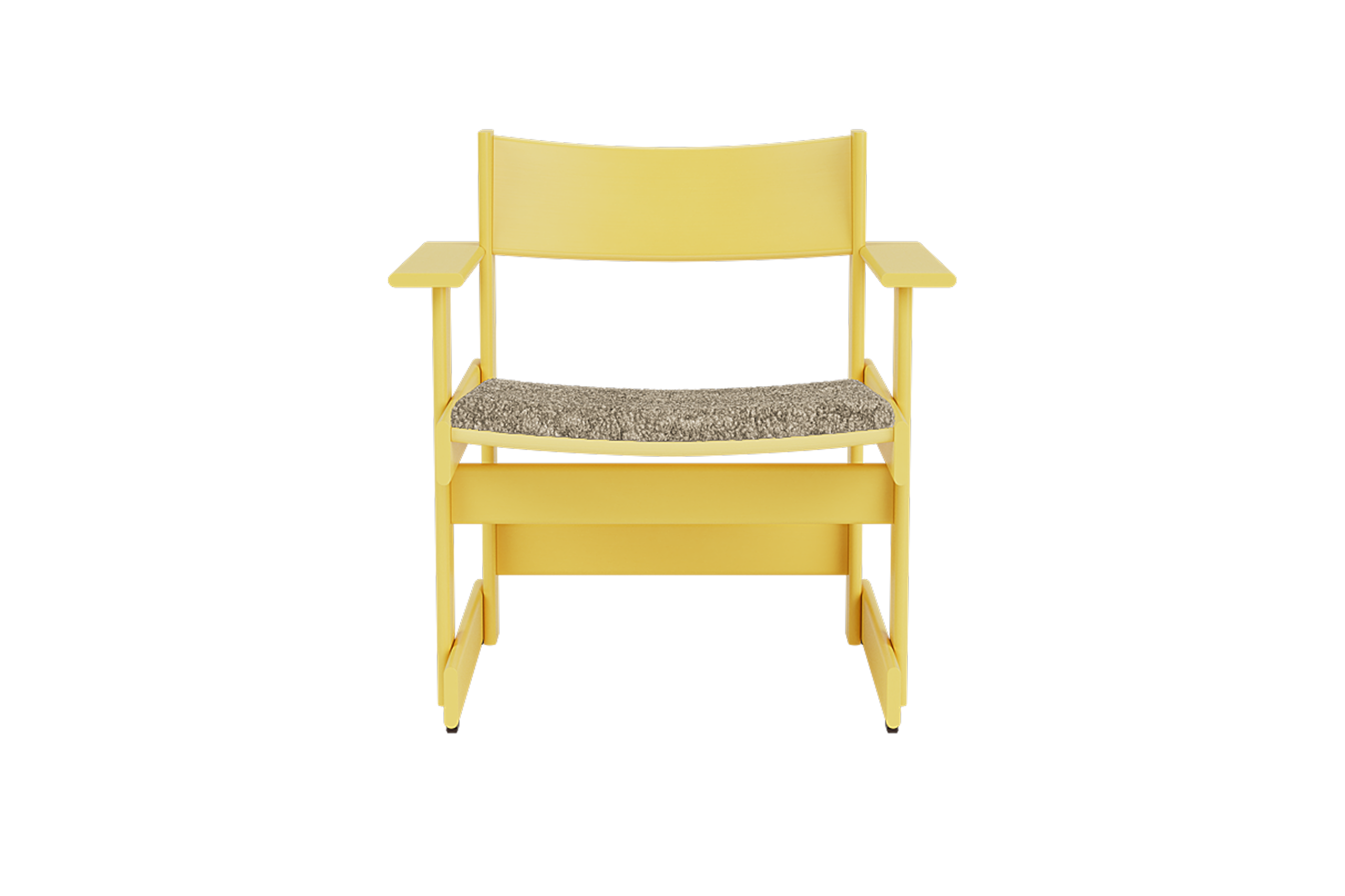 Bullnose Lounge Chair, Yellow / Taupe Sheepskin Seat Pad UK, Art. no. 31683 (image 2)