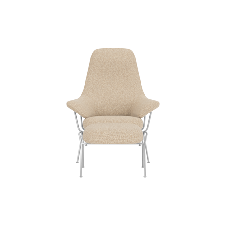 Hai Lounge Chair + Ottoman, Storr 1501/Brushed Stainless