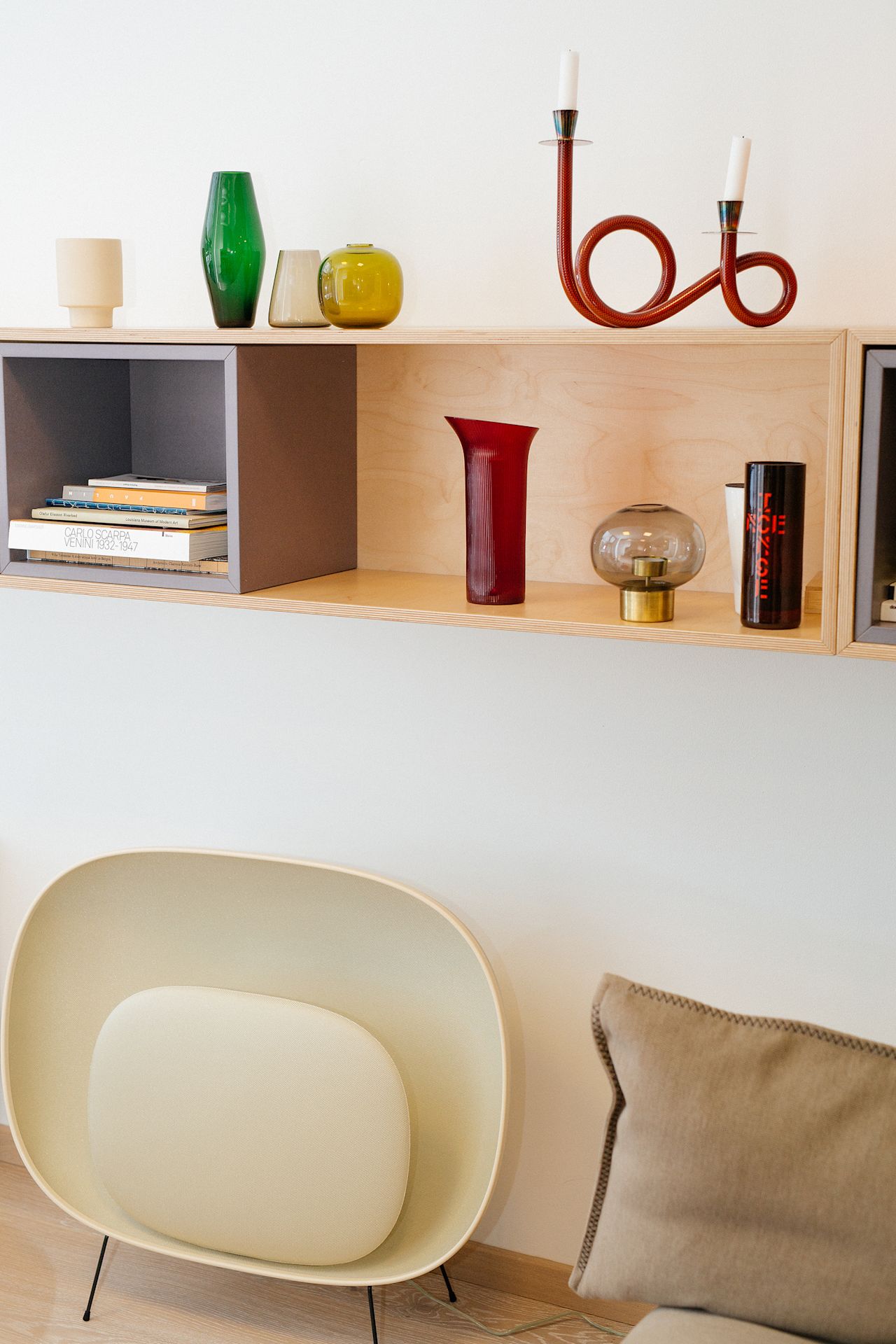 An editorial image from behind the scenes with Luca Nichetto, the designer behind Alphabeta Floor Lamp.