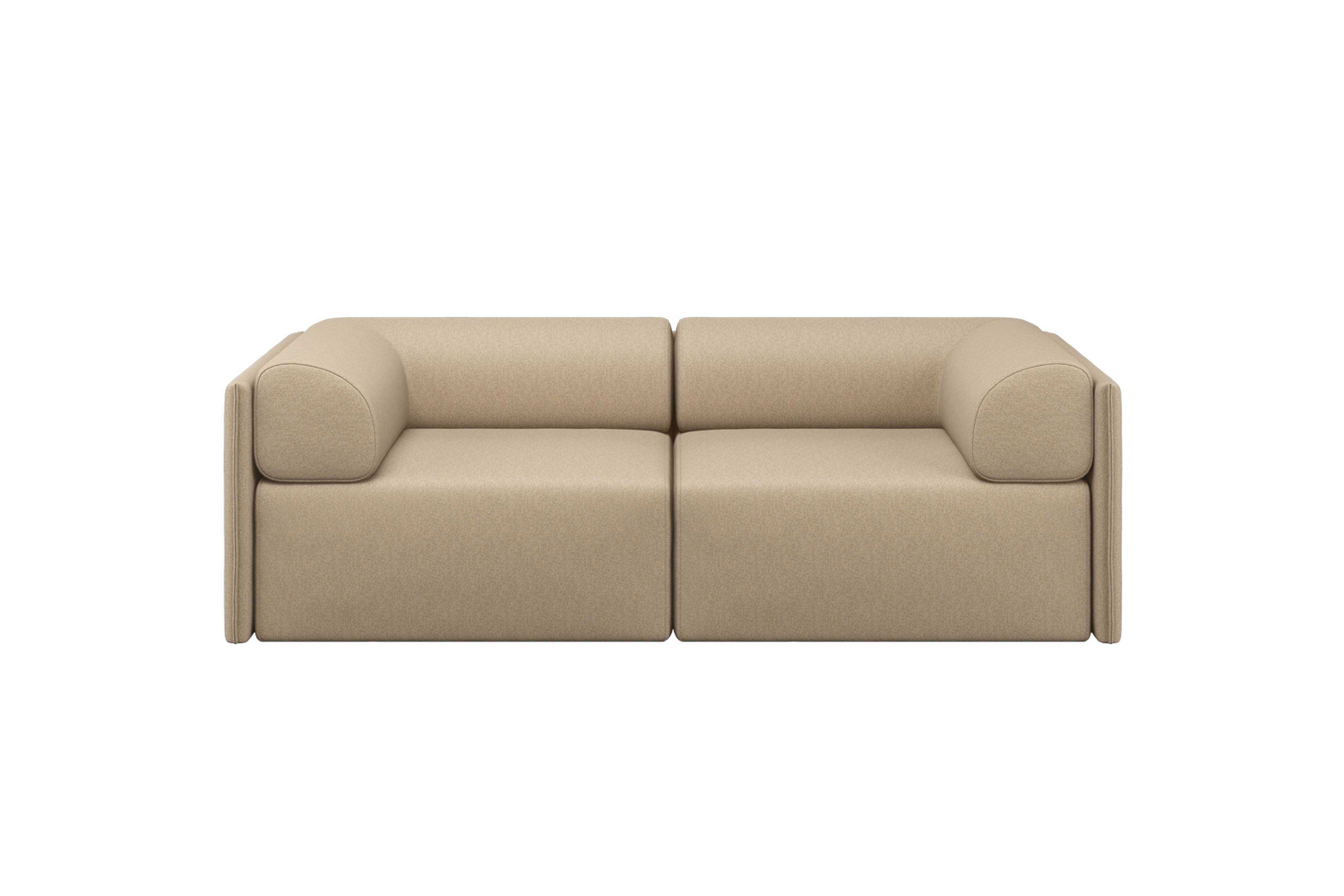 Palo Block 2-seater Sofa Low Back with Armrests, Beige (UK), Art. no. 20743 (image 1)