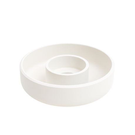 Punched Metal Candle Holder, Beige