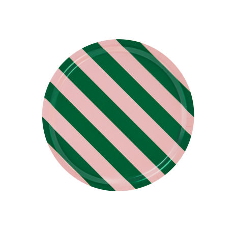 Stripe Tray Medium, Pink / Emerald