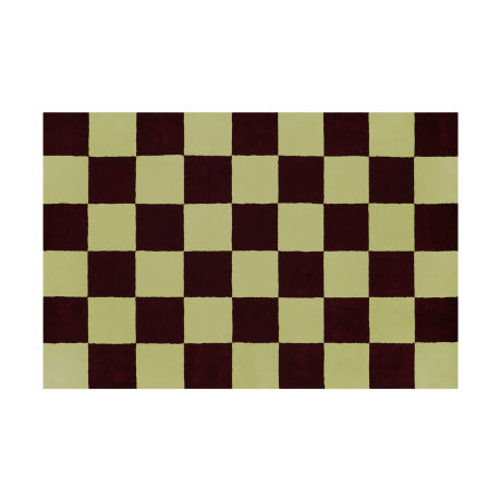 Pattern Rug Large, Burgundy / Pale Lime Check