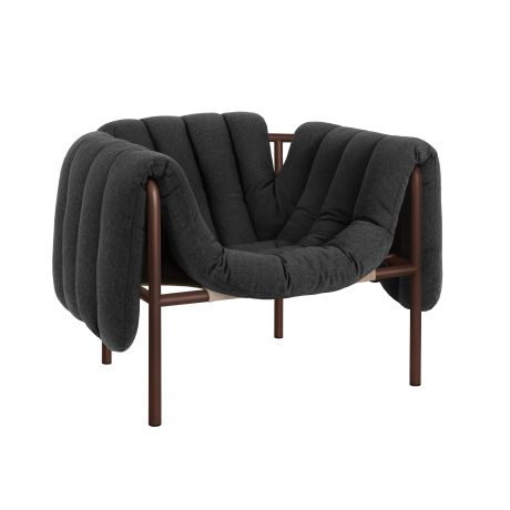 Puffy Lounge Chair, Anthracite / Chocolate Brown (UK)