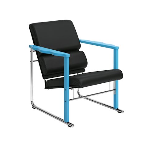 Experiment Lounge Chair, 502 / Blue / Black Leather
