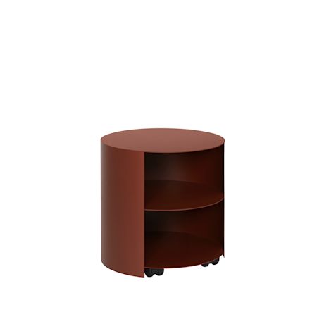 Hide Side Table, Red Brown Textured