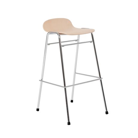 Touchwood Bar Stool, Beech / Chrome