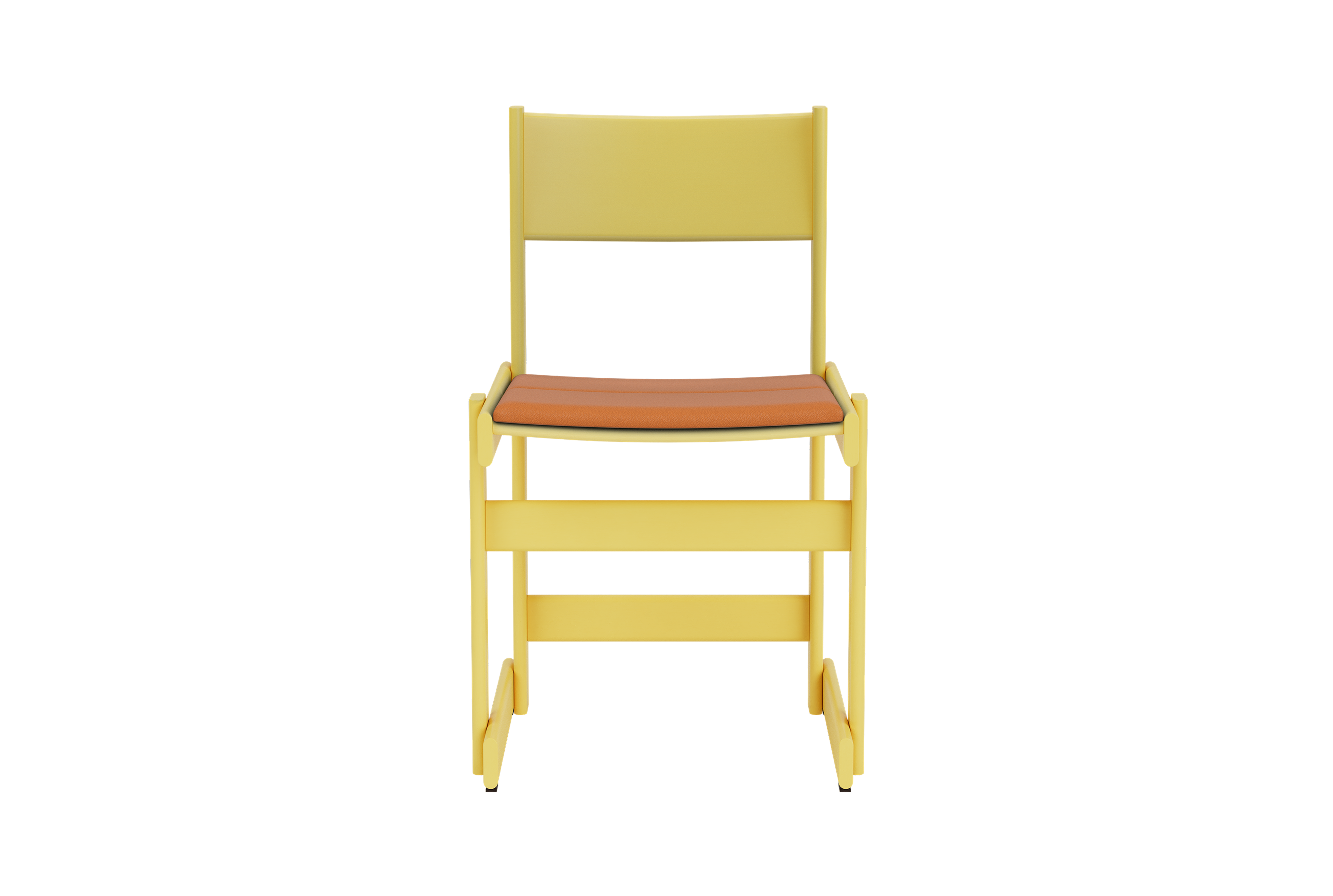 Bullnose Chair, Yellow / Elmosoft Leather 54035 Seat Pad (UK), Art. no. 31677 (image 2)