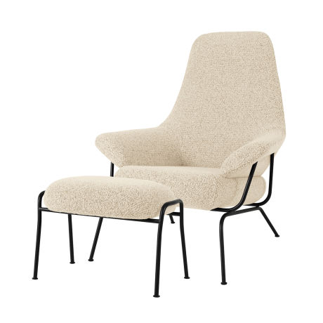 Hai Lounge Chair + Ottoman, Eggshell