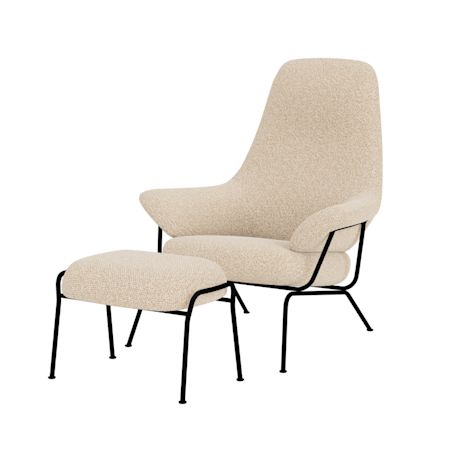 Hai Lounge Chair + Ottoman, Eggshell