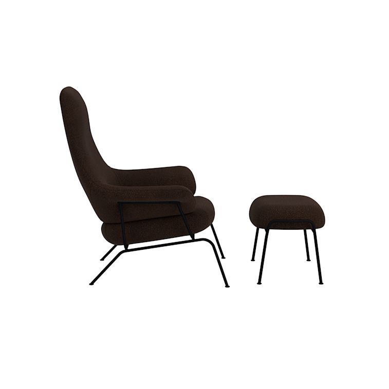 Hai Lounge Chair + Ottoman, Rosewood, Art. no. 93125 (image 3)