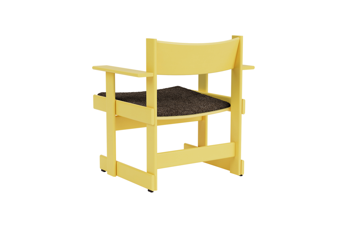 Bullnose Lounge Chair, Yellow / Taupe Sheepskin Seat Pad, Art. no. 31668 (image 4)