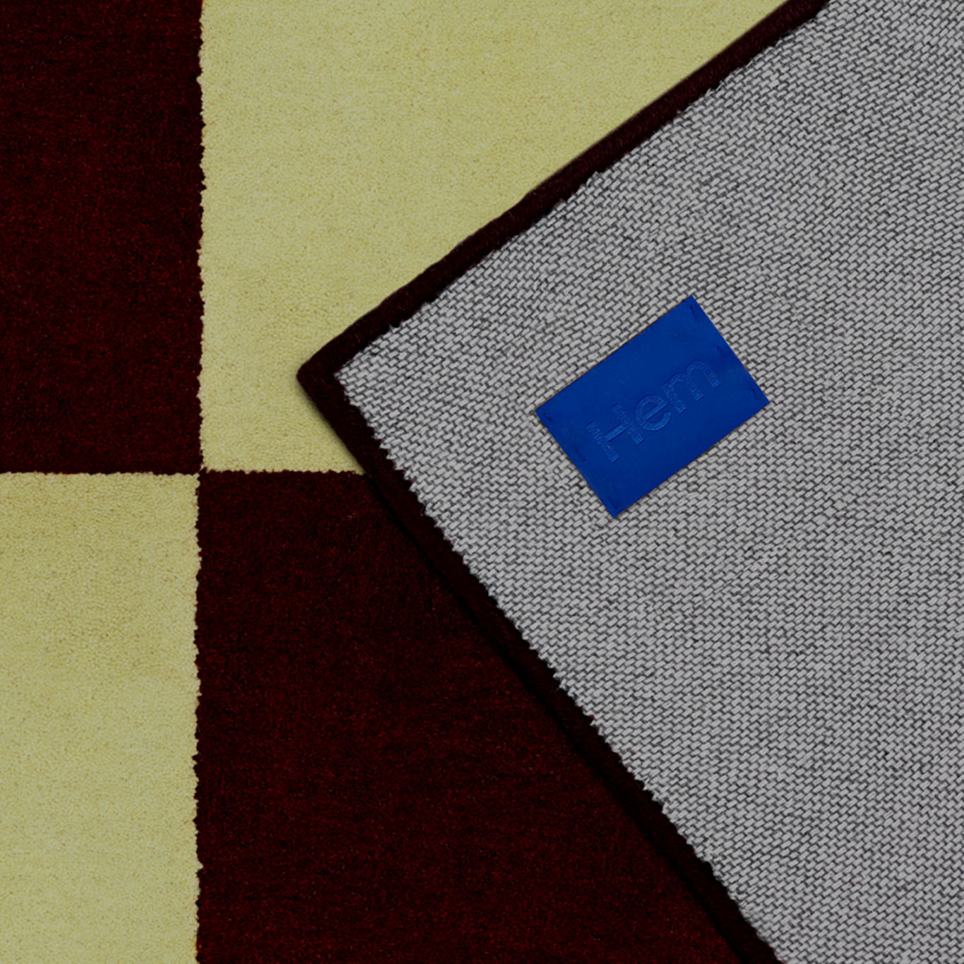 Pattern Rug Large, Burgundy / Pale Lime Check