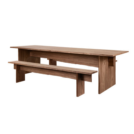 Bookmatch Table 275 cm / 108.3 in + Benches, Walnut