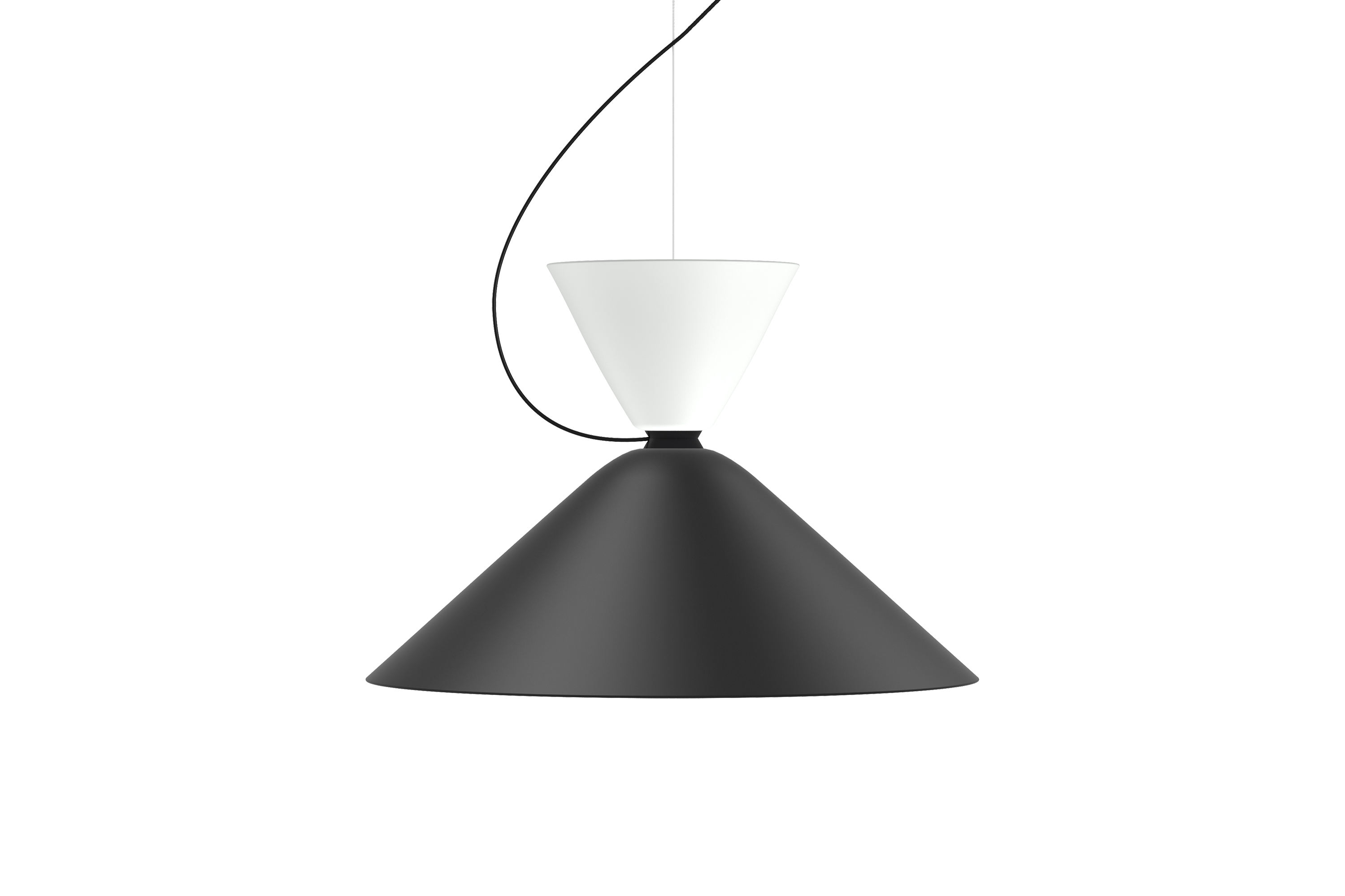 Alphabeta Pendant Uno, Signal White / Jet Black, Art. no. 20046 (image 1)