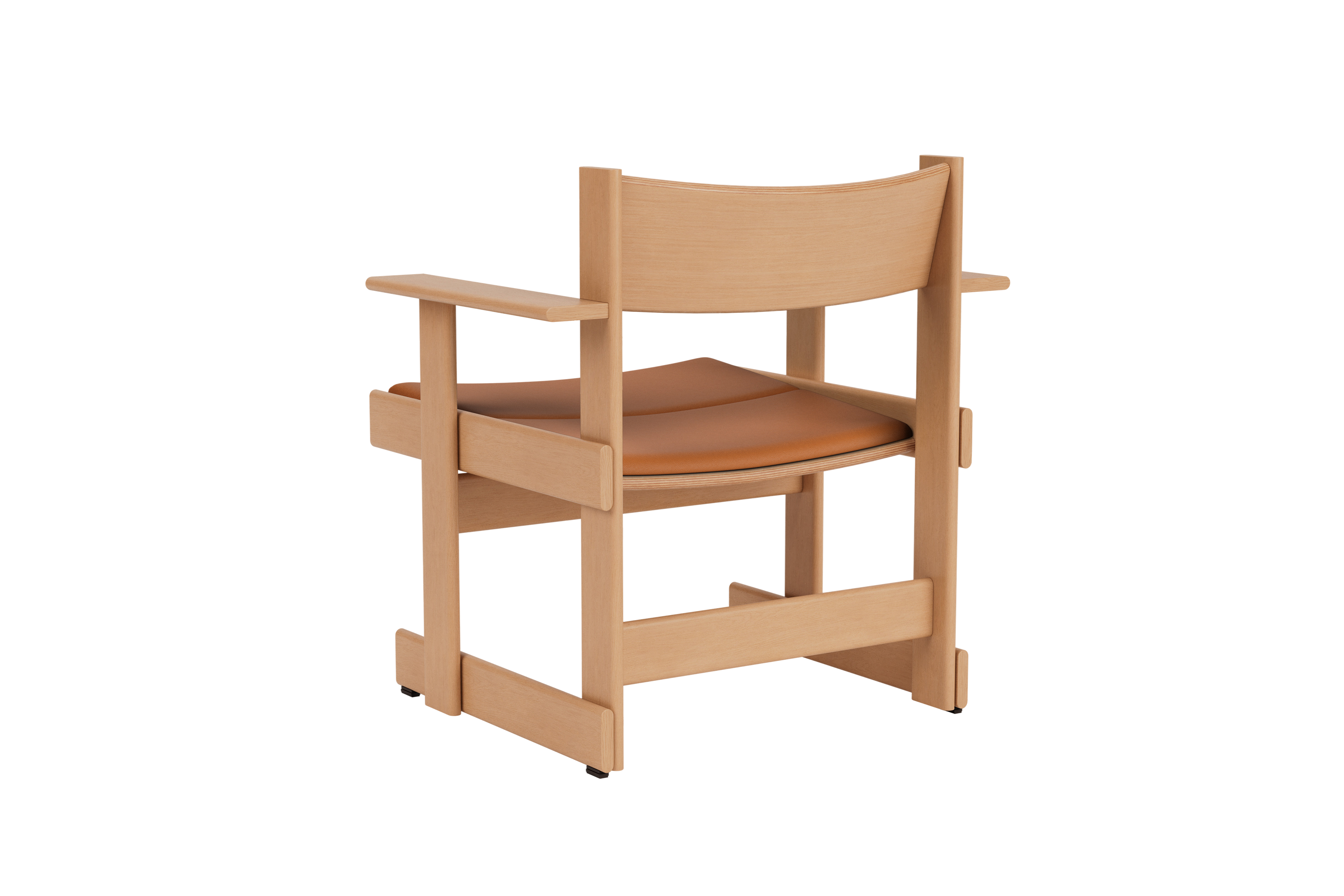 Bullnose Lounge Chair, Natural / Elmosoft Leather 54035 Seat Pad UK, Art. no. 31687 (image 4)