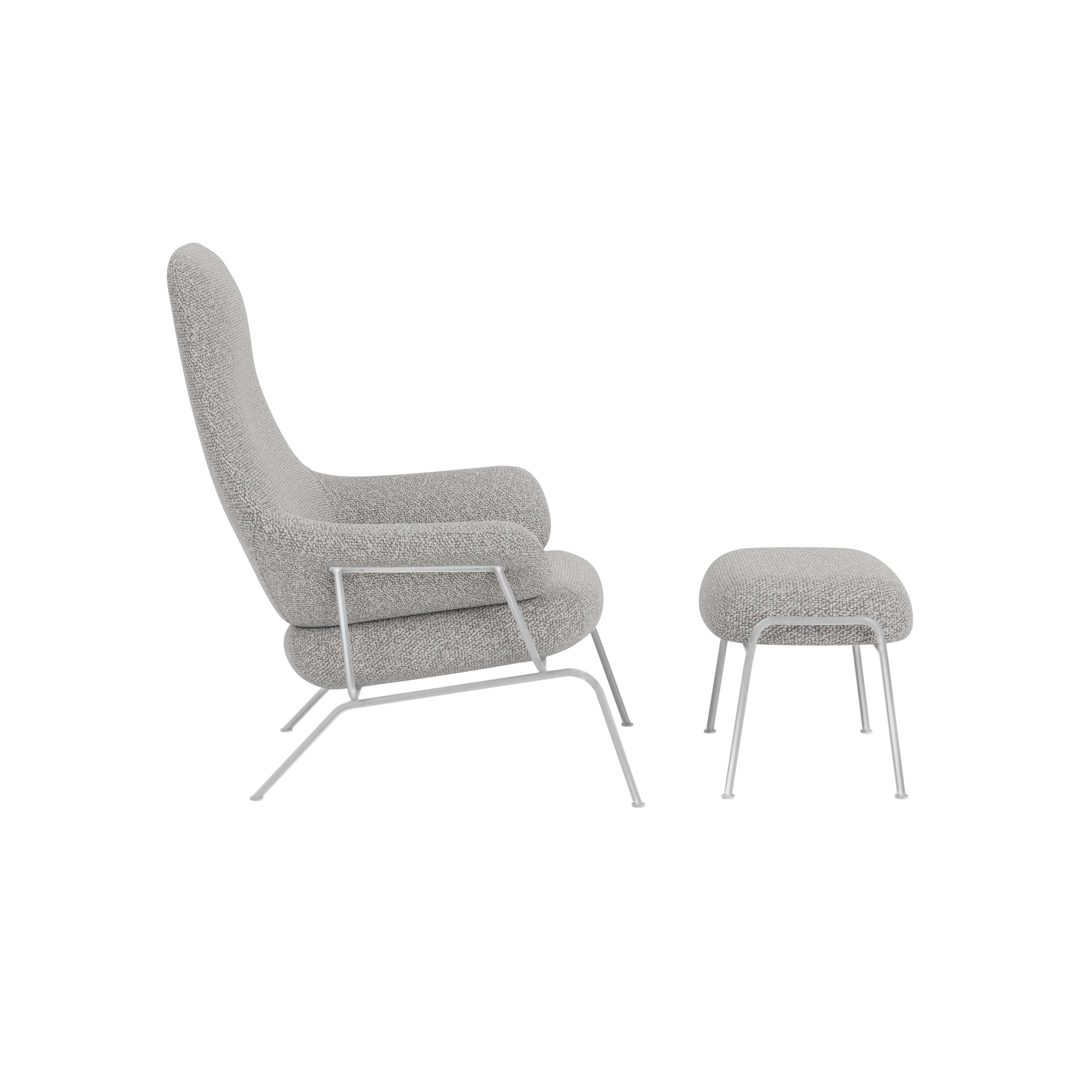 Hai Lounge Chair + Ottoman, Storr 612/Brushed Stainless, Art. no. 31763 (image 4)