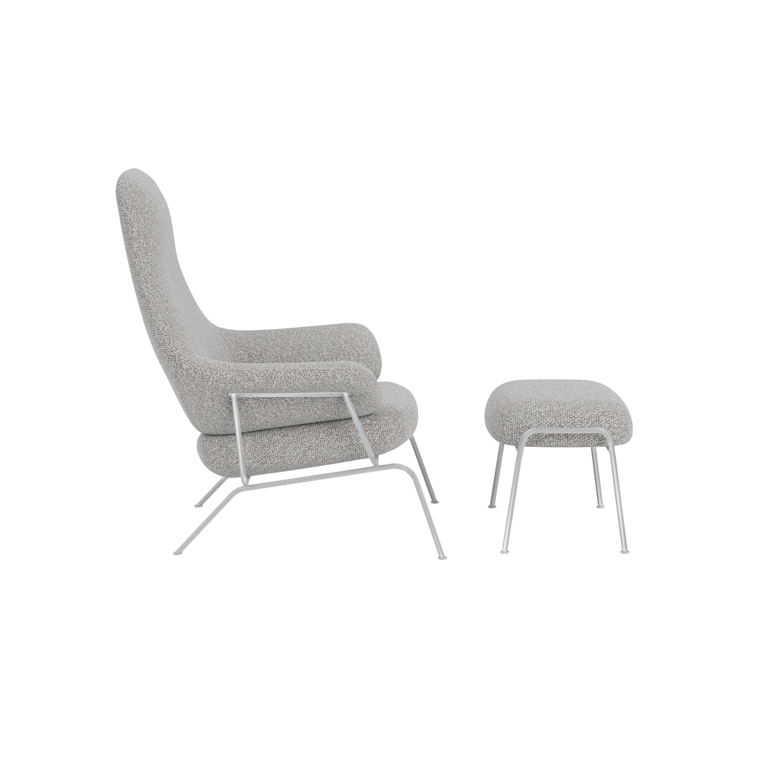 Hai Lounge Chair + Ottoman, Storr 612/Brushed Stainless, Art. no. 31763 (image 4)