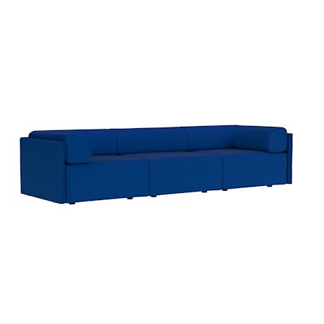 Palo Block 3-seater Sofa Low Back with Armrests, Sera Cobalt