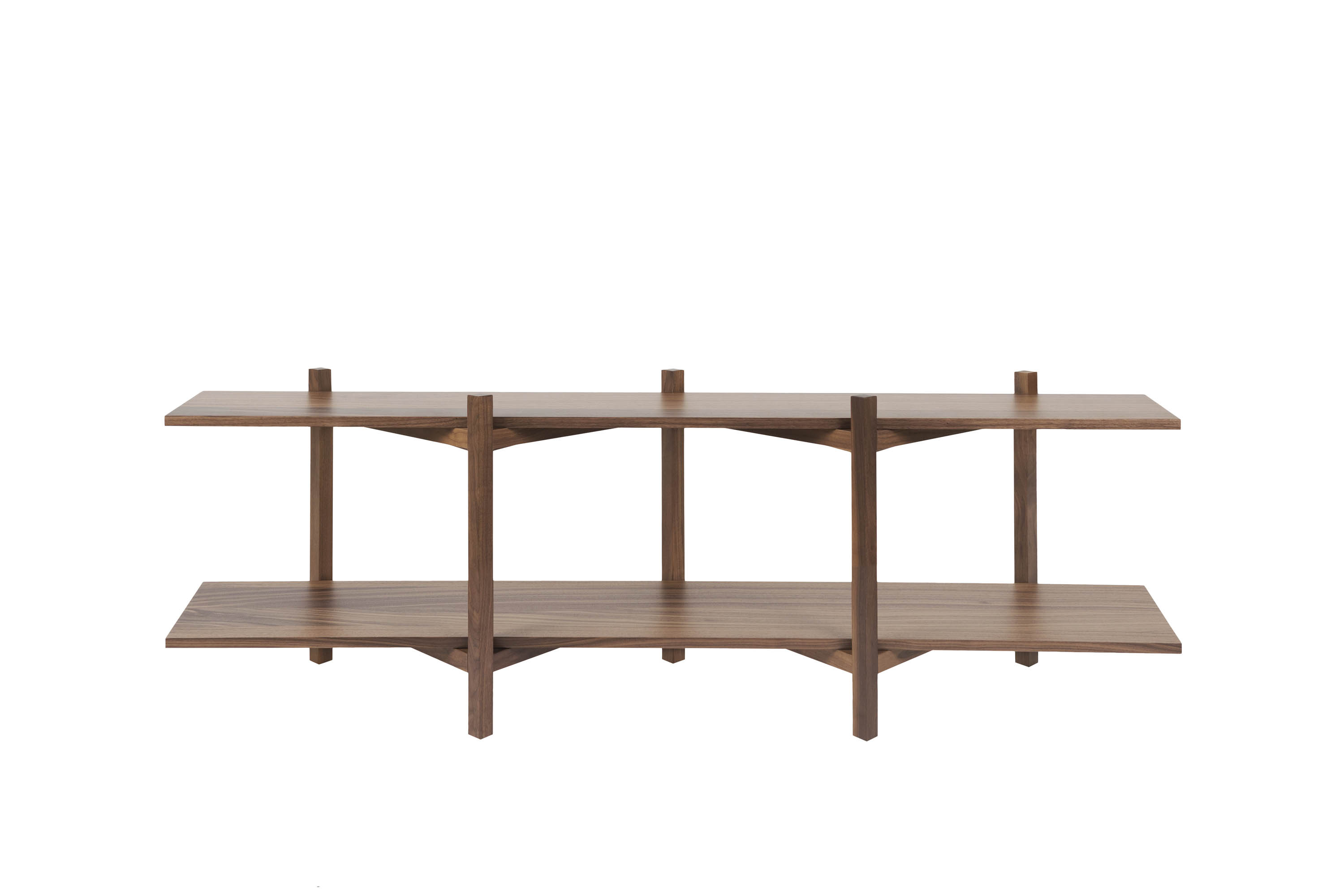 Zig Zag Shelf Media Walnut Hem