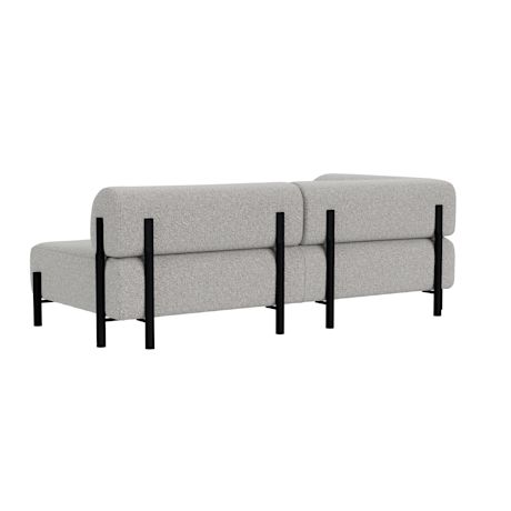 Palo 2-seater Sofa Chaise Left, Storr 612/Black