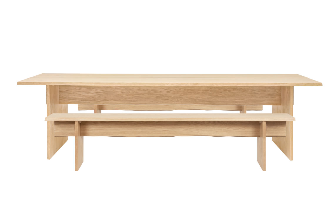 Bookmatch Table 275 cm / 108.3 in + Benches, Oak, Art. no. 20262 (image 2)