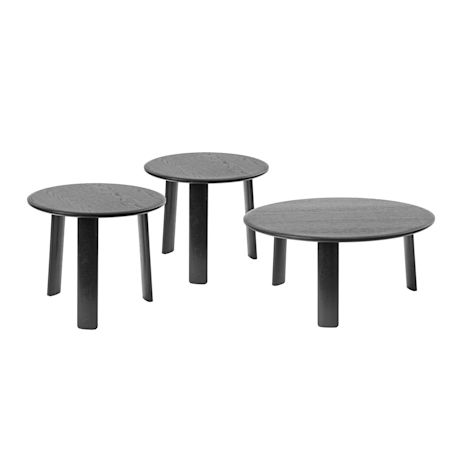 Alle Coffee Coffee Table Small + Medium + Large, Black Oak