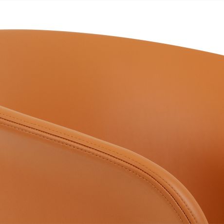 Kendo Swivel Chair 5-star Castors, Cognac Leather / Polished (UK)