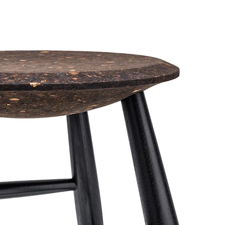 Drifted Bar Stool, Dark Cork / Black