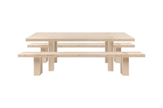 Bench 250 Max Table + Benches 250 cm / 98.4 in, Ash — Hem