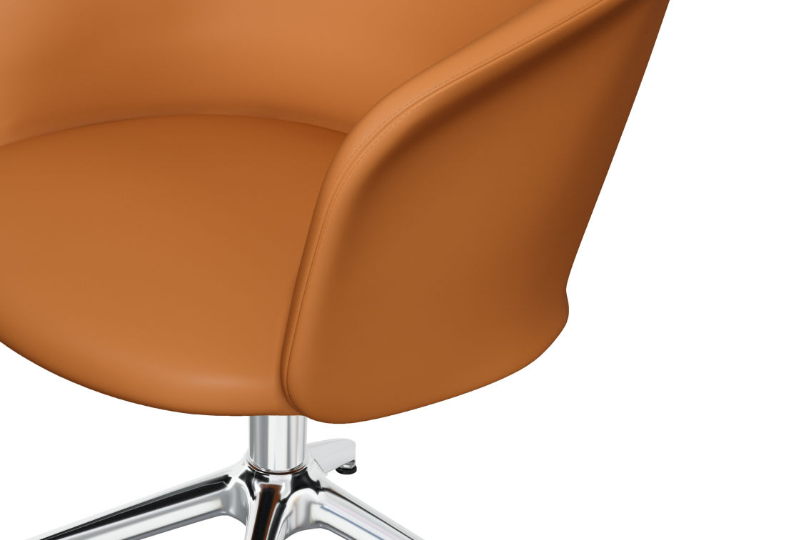 Kendo Swivel Chair 4-star Return, Cognac Leather / Polished (UK), Art. no. 20522 (image 7)