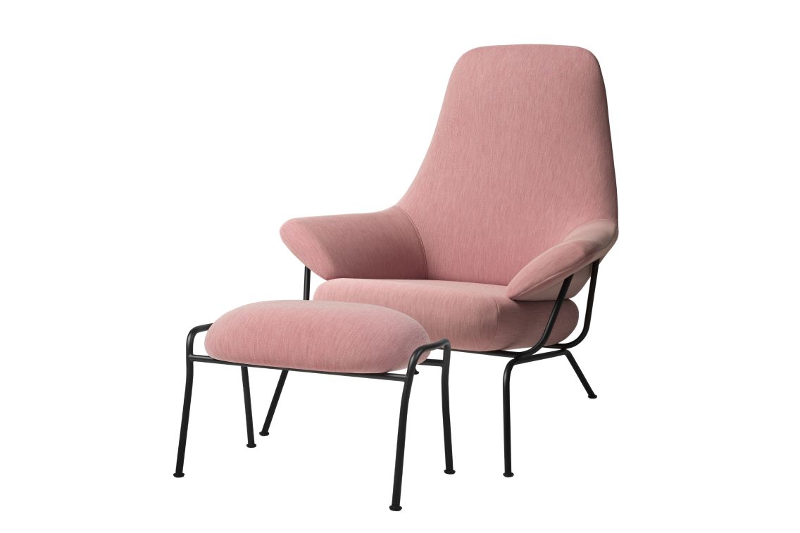 Hai Lounge Chair + Ottoman, Pink, Art. no. 20098 (image 1)