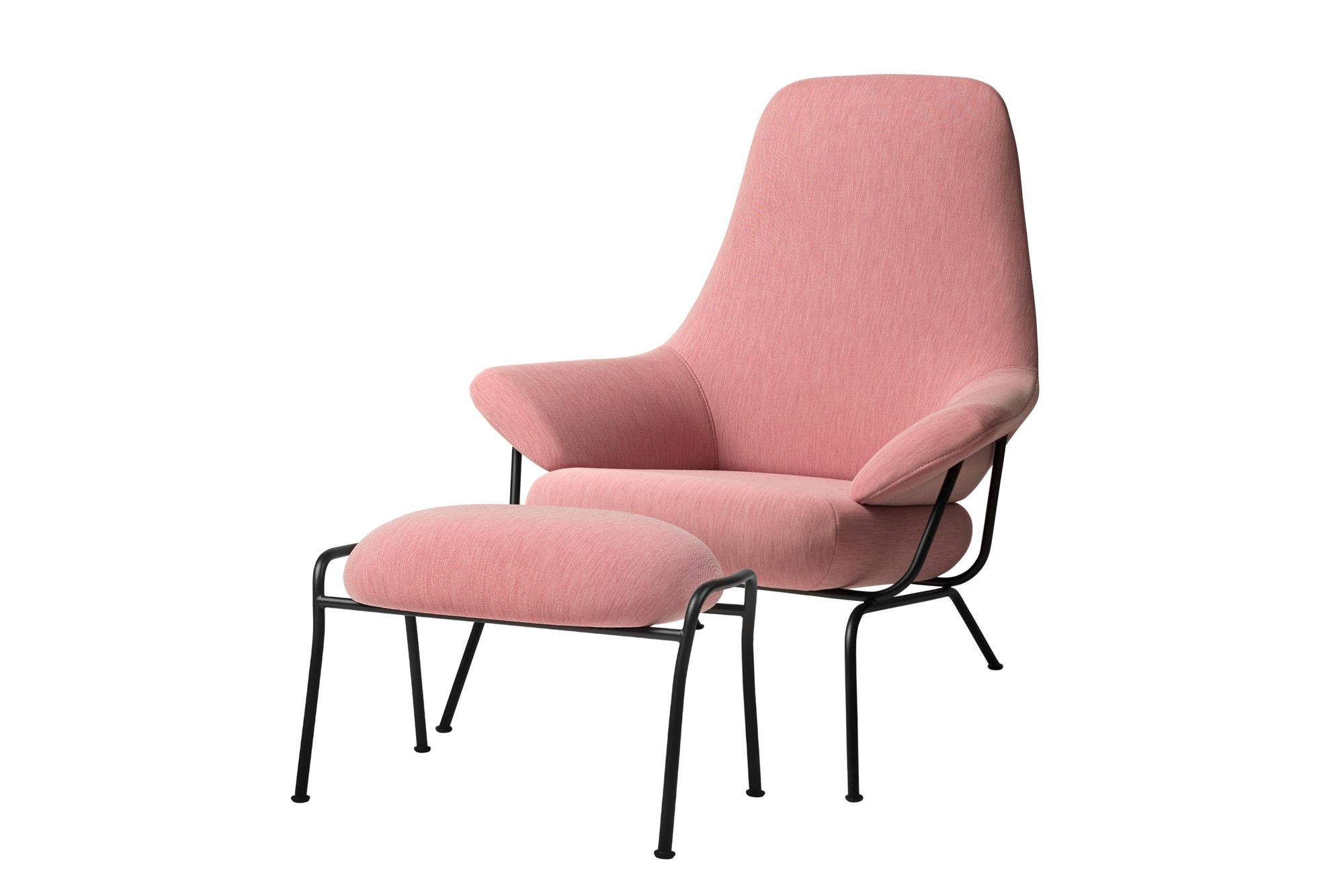 Pink armchair best sale and ottoman