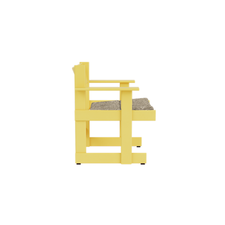 Bullnose Lounge Chair, Yellow / Taupe Sheepskin Seat Pad (UK)